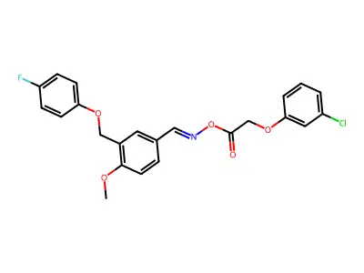 [[3-[(4-fluorophenoxy)methyl]-4-methoxyphenyl]methylideneamino] 2-(3-chlorophenoxy)acetate structure