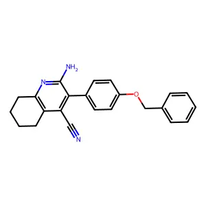 4-Quinolinecarbonitrile, 2-amino-5,6,7,8-tetrahydro-3-[4-(phenylmethoxy)phenyl]- structure
