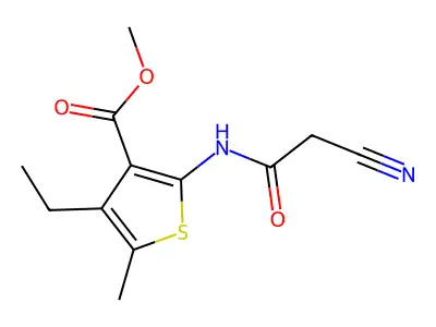 Methyl 2-[(cyanoacetyl)amino]-4-ethyl-5-methylthiophene-3-carboxylate structure