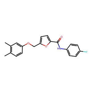 5-[(3,4-dimethylphenoxy)methyl]-N-(4-fluorophenyl)furan-2-carboxamide structure