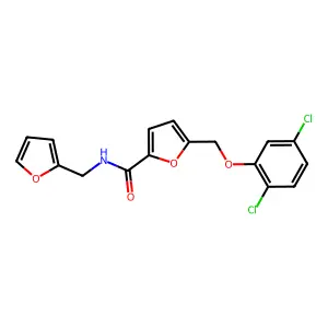 5-[(2,5-dichlorophenoxy)methyl]-N-(furan-2-ylmethyl)furan-2-carboxamide structure