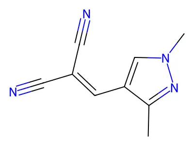 2-((1,3-Dimethyl-1H-pyrazol-4-yl)methylene)malononitrile structure