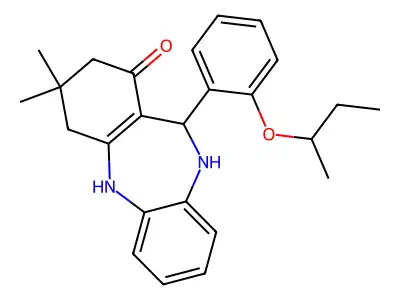 6-(2-butan-2-yloxyphenyl)-9,9-dimethyl-6,8,10,11-tetrahydro-5H-benzo[b][1,4]benzodiazepin-7-one structure