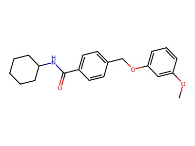 N-cyclohexyl-4-[(3-methoxyphenoxy)methyl]benzamide structure