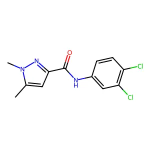 N-(3,4-dichlorophenyl)-1,5-dimethyl-1H-pyrazole-3-carboxamide structure
