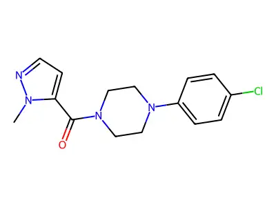 [4-(4-Chlorophenyl)piperazin-1-yl]-(2-methylpyrazol-3-yl)methanone structure
