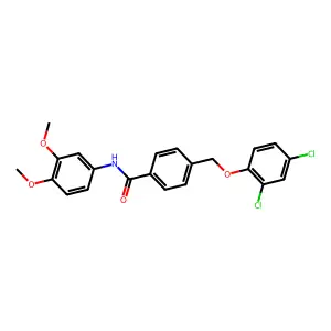 4-[(2,4-dichlorophenoxy)methyl]-N-(3,4-dimethoxyphenyl)benzamide structure