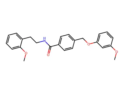 4-[(3-methoxyphenoxy)methyl]-N-[2-(2-methoxyphenyl)ethyl]benzamide structure