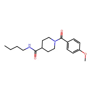 N-butyl-1-(4-methoxybenzoyl)piperidine-4-carboxamide structure