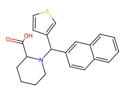 1-[Naphthalen-2-yl(thiophen-3-yl)methyl]piperidine-2-carboxylic acid structure