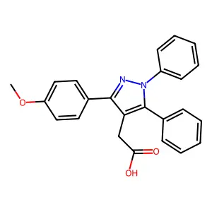 1H-Pyrazole-4-acetic acid, 3-(4-methoxyphenyl)-1,5-diphenyl- structure