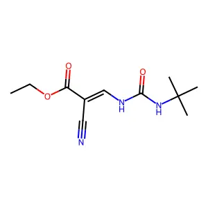 Ethyl 3-{[(tert-butylamino)carbonyl]amino}-2-cyanoacrylate structure