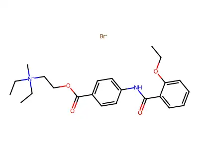 Ammonium, diethyl(2-(4-(2-ethoxybenzamido)benzoyloxy)ethyl)methyl-, bromide structure