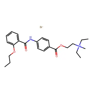 Ammonium, diethylmethyl(2-(4-(2-propoxybenzamido)benzoyloxy)ethyl), bromide structure