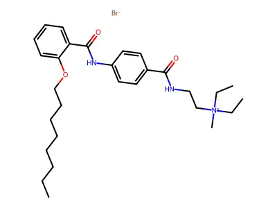 Ammonium, diethylmethyl(2-(4-(2-octyloxybenzamido)benzamido)ethyl)-, bromide structure