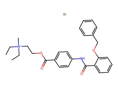 Ammonium, diethyl(2-(4-(2-benzyloxybenzamido)benzoyloxy)ethyl)methyl-, bromide structure