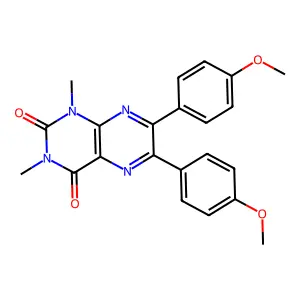 2,4(1H,3H)-Pteridinedione, 6,7-bis(4-methoxyphenyl)-1,3-dimethyl- structure