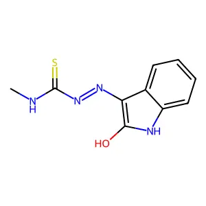 1-Methyl-3-[(2-oxoindol-3-yl)amino]thiourea structure