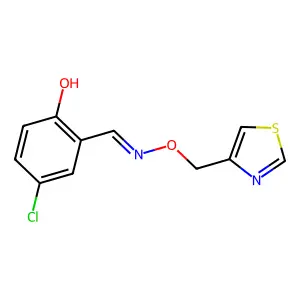 4-Chloro-2-(1,3-thiazol-4-ylmethoxyiminomethyl)phenol structure