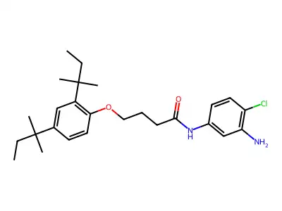 Butanamide, N-(3-amino-4-chlorophenyl)-4-[2,4-bis(1,1-dimethylpropyl)phenoxy]- structure