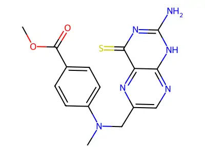 methyl 4-[(2-amino-4-sulfanylidene-1H-pteridin-6-yl)methyl-methylamino]benzoate structure