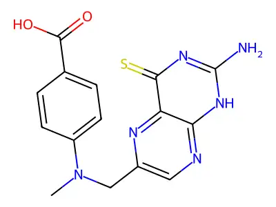 4-[(2-amino-4-sulfanylidene-1H-pteridin-6-yl)methyl-methylamino]benzoic acid structure