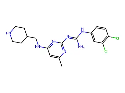 1-(3,4-dichlorophenyl)-2-[4-methyl-6-(piperidin-4-ylmethylamino)pyrimidin-2-yl]guanidine structure