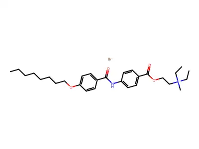 Ammonium, diethylmethyl(2-(4-(4-octyloxybenzamido)benzoyloxy)ethyl)-, bromide structure