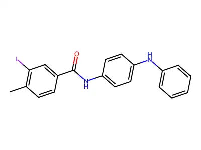 N-(4-anilinophenyl)-3-iodo-4-methylbenzamide structure