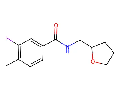 3-iodo-4-methyl-N-(tetrahydro-2-furanylmethyl)benzamide structure