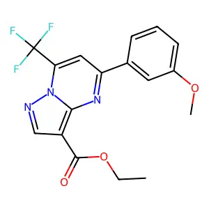 ethyl 5-(3-methoxyphenyl)-7-(trifluoromethyl)pyrazolo[1,5-a]pyrimidine-3-carboxylate structure