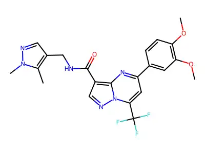 5-(3,4-dimethoxyphenyl)-N-[(1,5-dimethyl-1H-pyrazol-4-yl)methyl]-7-(trifluoromethyl)pyrazolo[1,5-a]pyrimidine-3-carboxamide structure