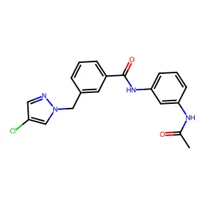 N-[3-(acetylamino)phenyl]-3-[(4-chloro-1H-pyrazol-1-yl)methyl]benzamide structure