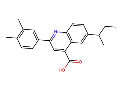 6-butan-2-yl-2-(3,4-dimethylphenyl)quinoline-4-carboxylic Acid structure