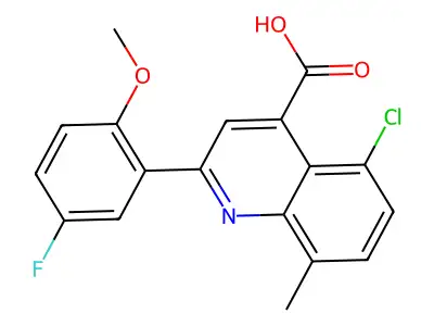 5-Chloro-2-(5-fluoro-2-methoxyphenyl)-8-methylquinoline-4-carboxylic acid structure