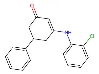 3-((2-Chlorophenyl)amino)-5-phenylcyclohex-2-EN-1-one structure
