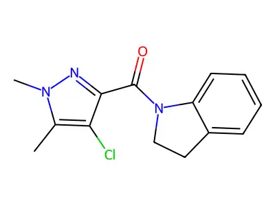 (4-Chloro-1,5-dimethylpyrazol-3-yl)-(2,3-dihydroindol-1-yl)methanone structure