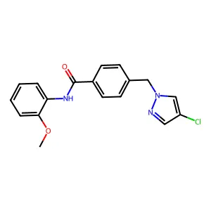 Benzamide, 4-[(4-chloro-1H-pyrazol-1-yl)methyl]-N-(2-methoxyphenyl)- structure