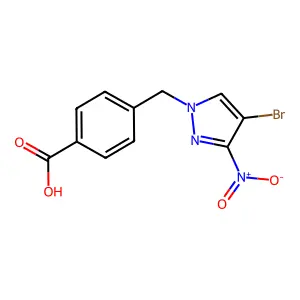 4-[(4-bromo-3-nitro-1H-pyrazol-1-yl)methyl]benzoic acid structure