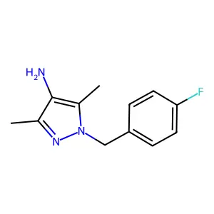 1-((4-Fluorophenyl)methyl)-3,5-dimethyl-1H-pyrazol-4-amine structure