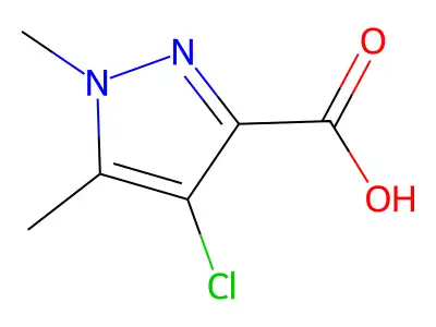 4-chloro-1,5-dimethyl-1H-pyrazole-3-carboxylic acid structure