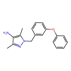 3,5-Dimethyl-1-(3-phenoxybenzyl)-1H-pyrazol-4-amine structure