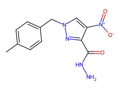 1-(4-methylbenzyl)-4-nitro-1H-pyrazole-3-carbohydrazide structure