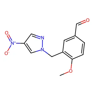 4-methoxy-3-[(4-nitro-1H-pyrazol-1-yl)methyl]benzaldehyde structure