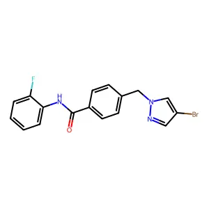 Benzamide, 4-[(4-bromo-1H-pyrazol-1-yl)methyl]-N-(2-fluorophenyl)- structure