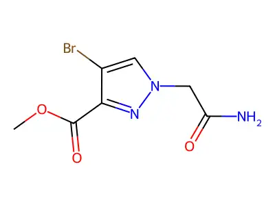 methyl 1-(2-amino-2-oxoethyl)-4-bromo-1H-pyrazole-3-carboxylate structure