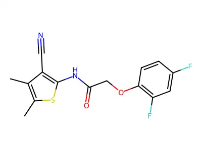 N-(3-cyano-4,5-dimethylthiophen-2-yl)-2-(2,4-difluorophenoxy)acetamide structure
