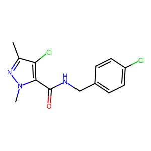 4-chloro-N-(4-chlorobenzyl)-1,3-dimethyl-1H-pyrazole-5-carboxamide structure