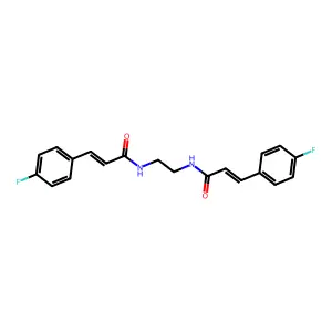 N,N'-1,2-ethanediylbis[3-(4-fluorophenyl)acrylamide] structure