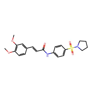 (2E)-3-(3,4-dimethoxyphenyl)-N-[4-(pyrrolidin-1-ylsulfonyl)phenyl]prop-2-enamide structure